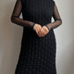 Pure wool embroidered black dress