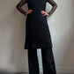 Pure wool embroidered black dress