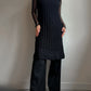 Pure wool embroidered black dress