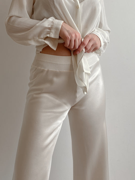 Blumarine pure silk ivory pants