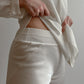 Blumarine pure silk ivory pants