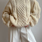 Pure wool embroidered ivory pull