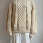 Pure wool embroidered ivory pull