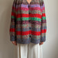 Pure wool embroidered striped cardigan