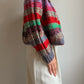 Pure wool embroidered striped cardigan