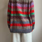 Pure wool embroidered striped cardigan