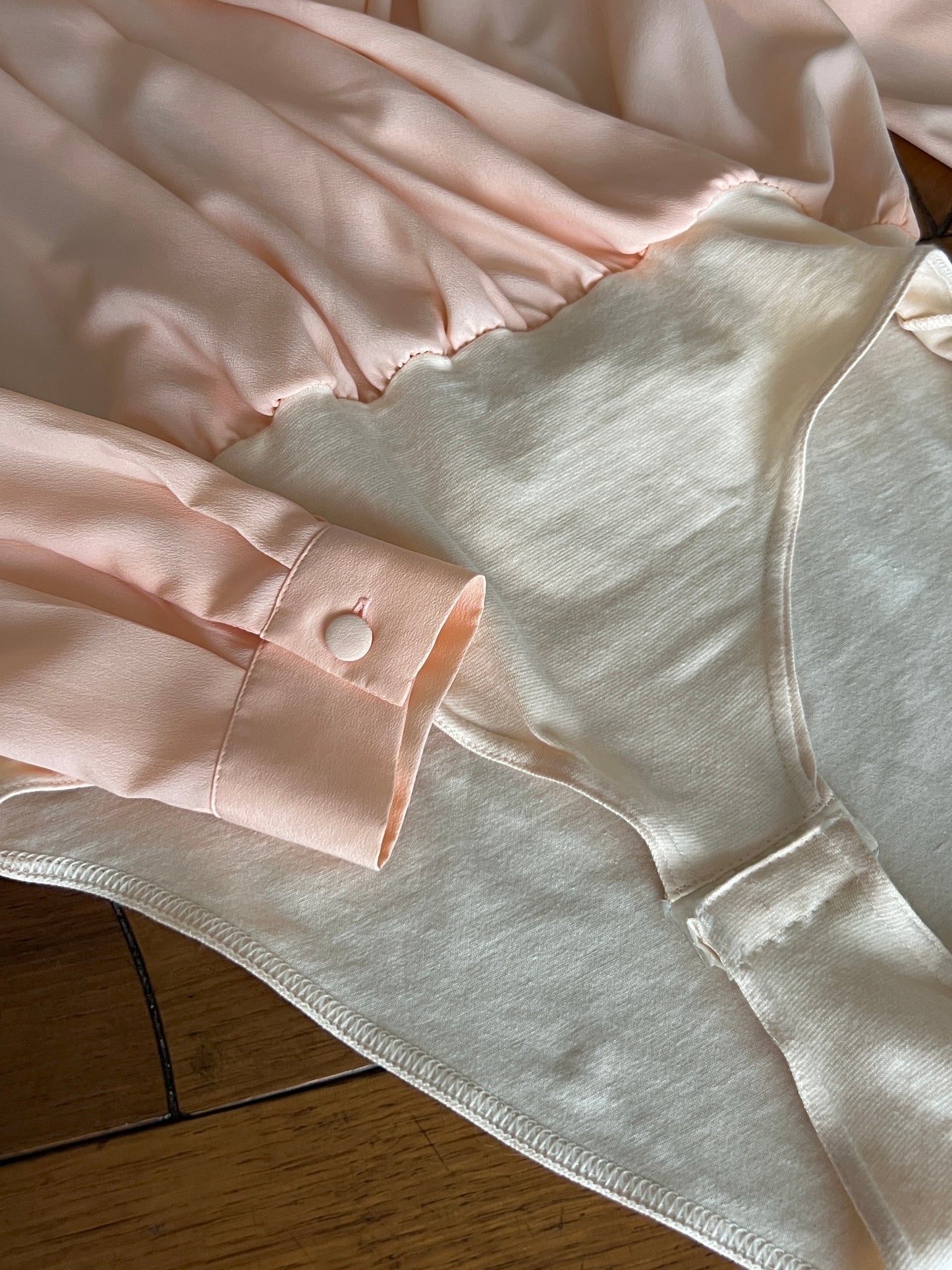 Silk blend peach body blouse