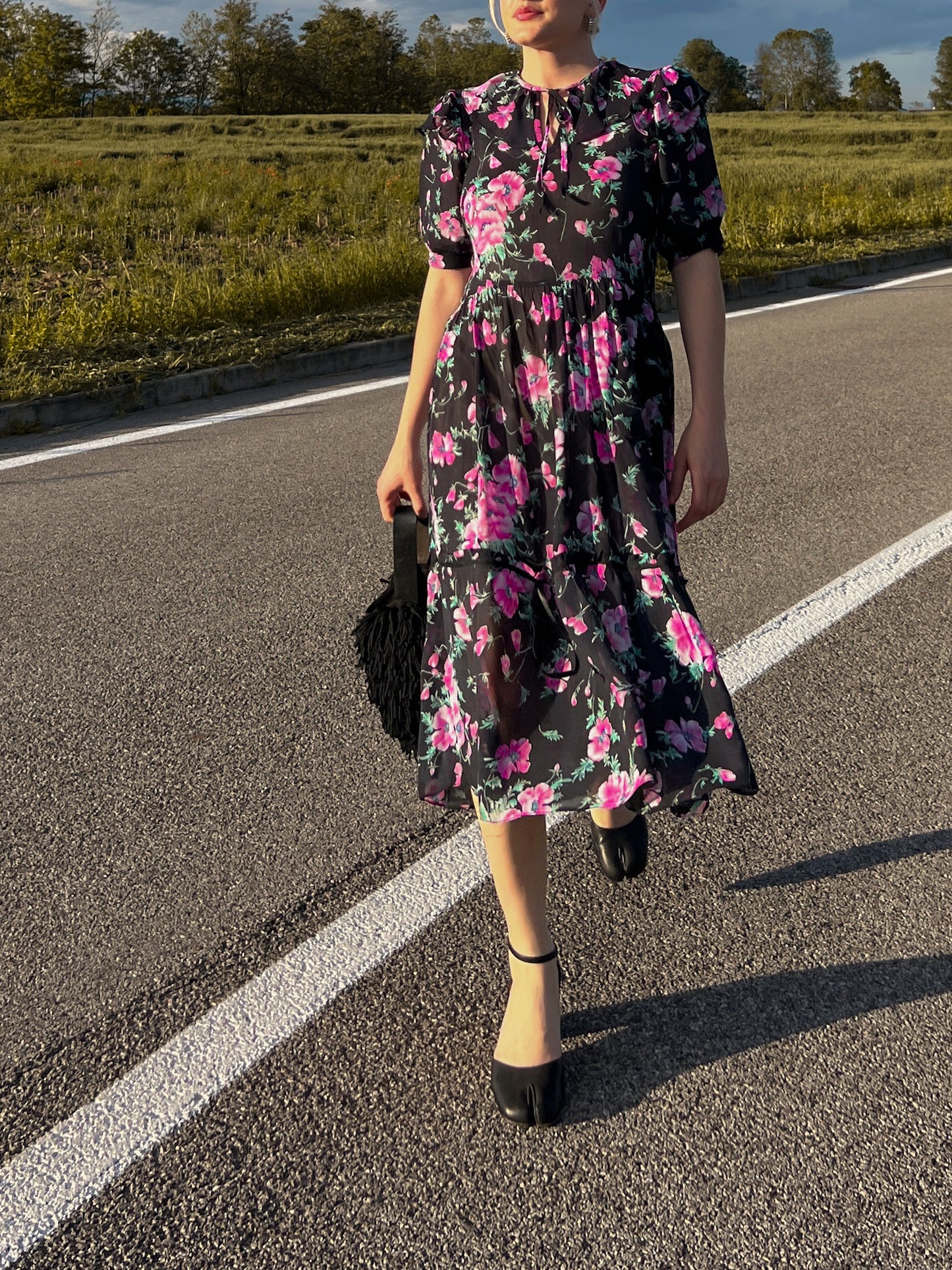 Pure silk floral dress