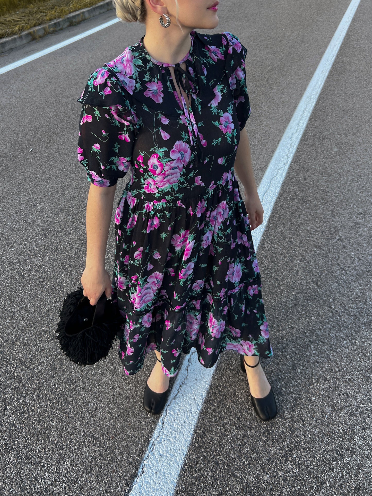 Pure silk floral dress