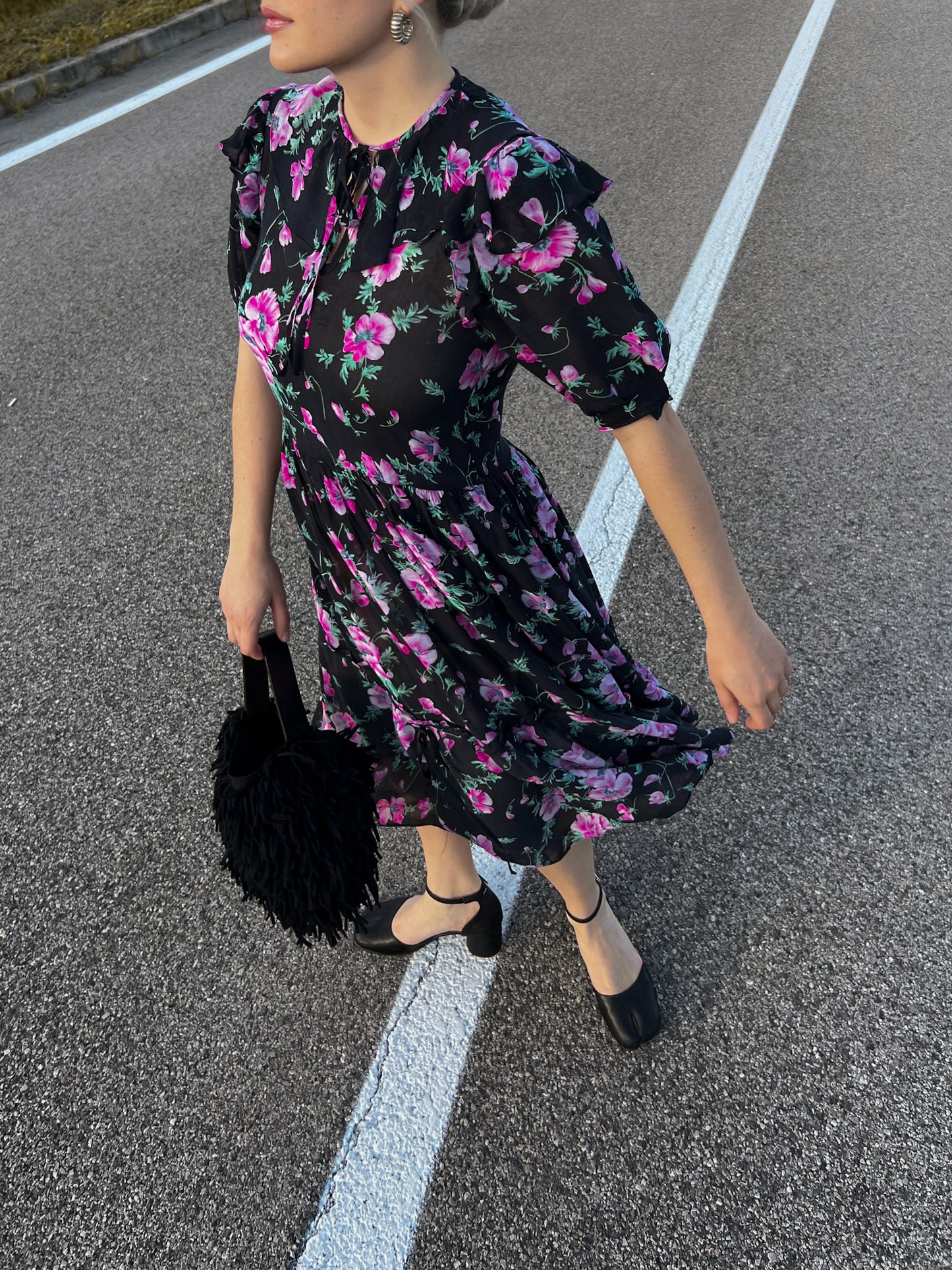 Pure silk floral dress