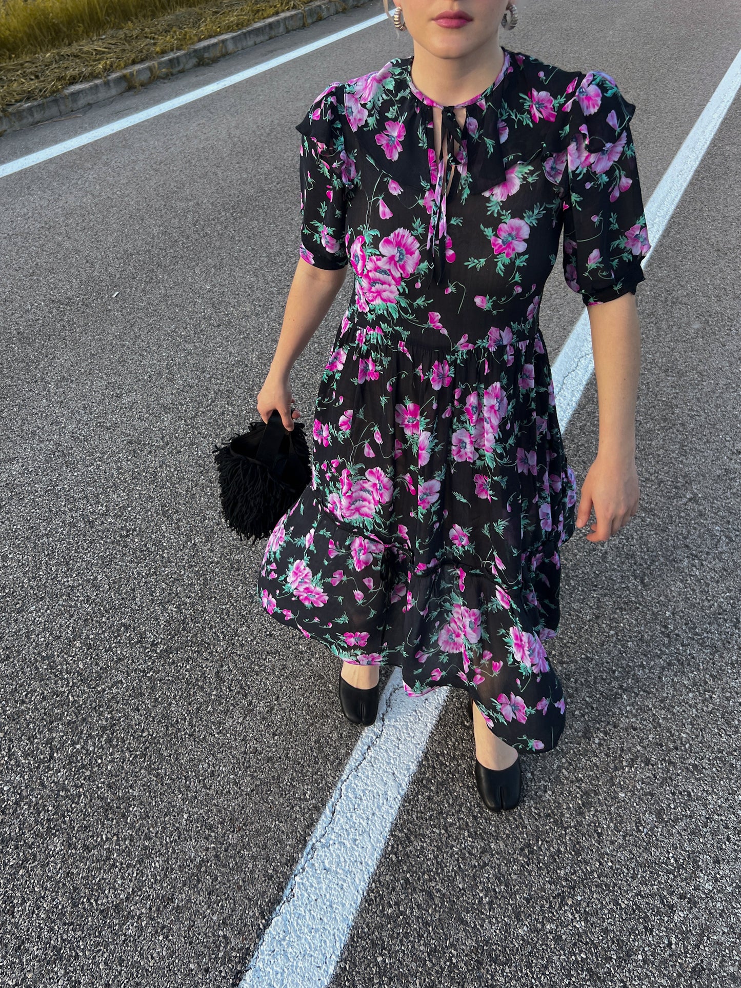 Pure silk floral dress