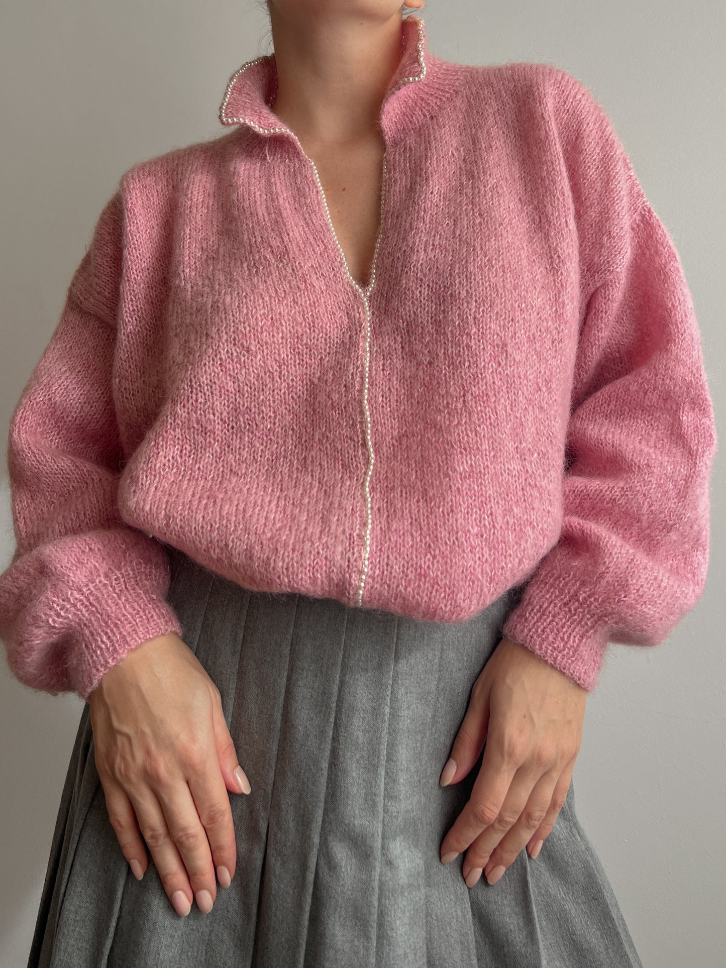 Pure wool pink pull