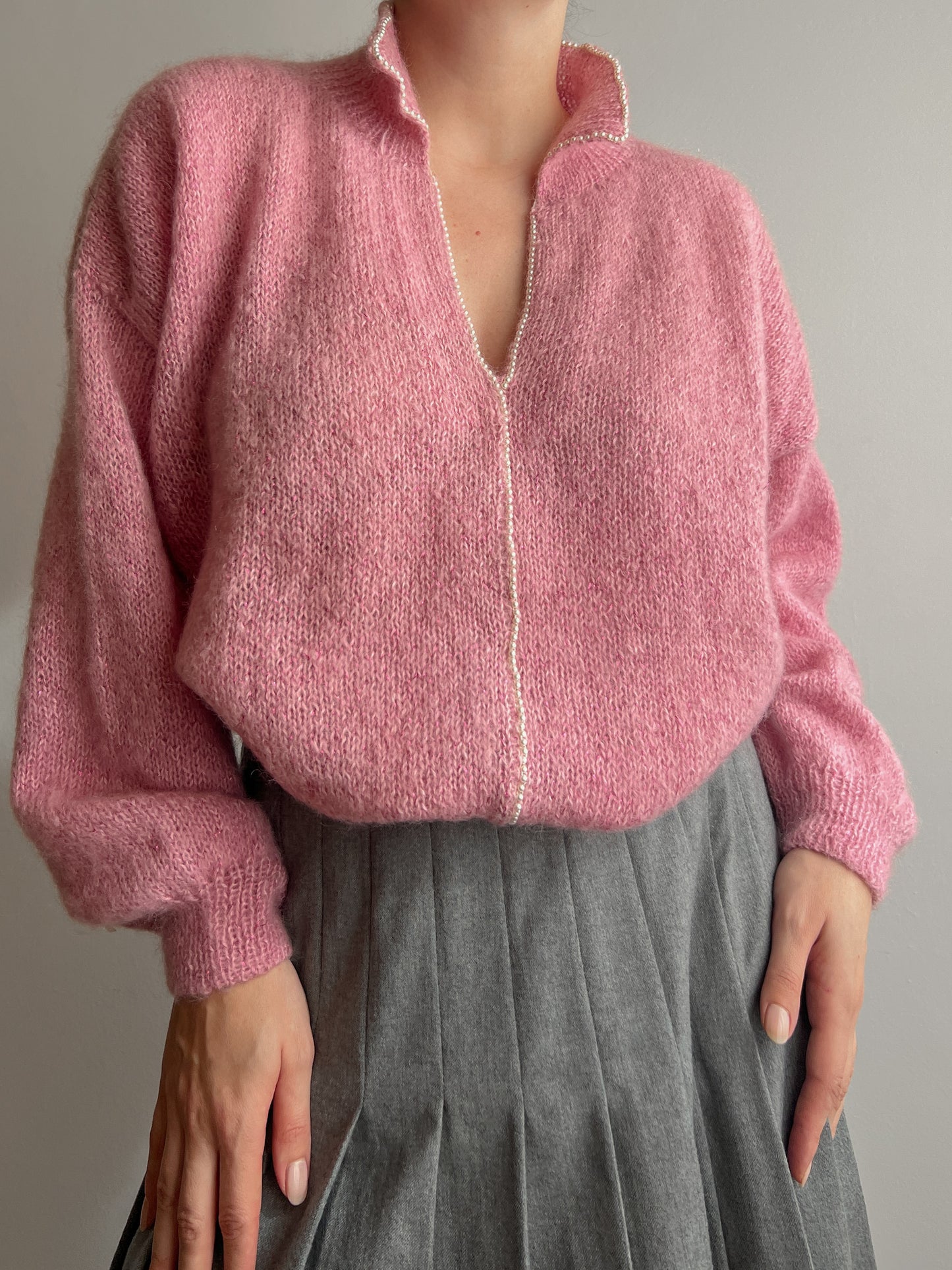 Pure wool pink pull