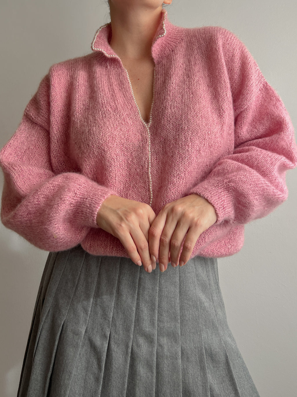 Pure wool pink pull