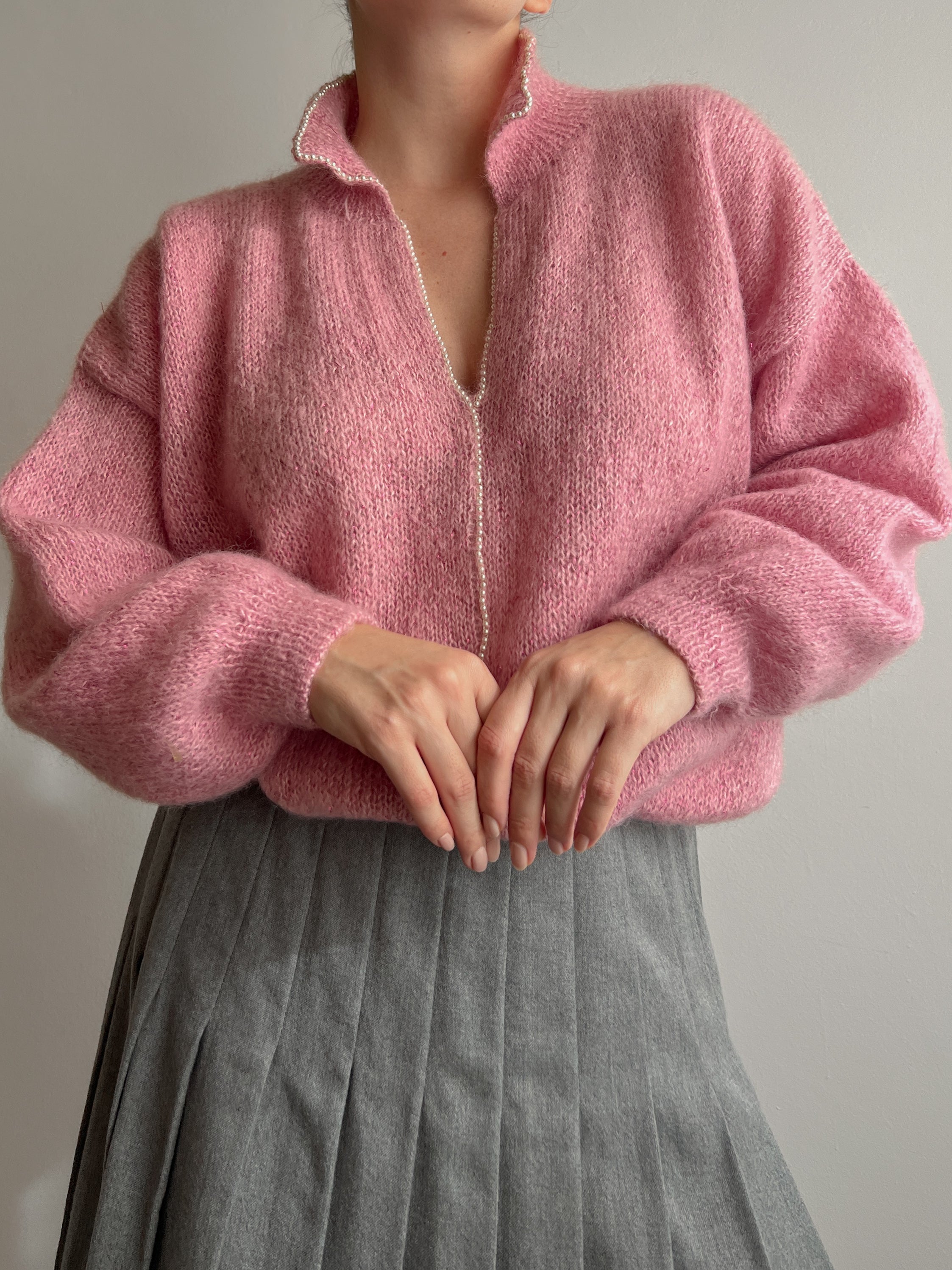 Pure wool pink pull