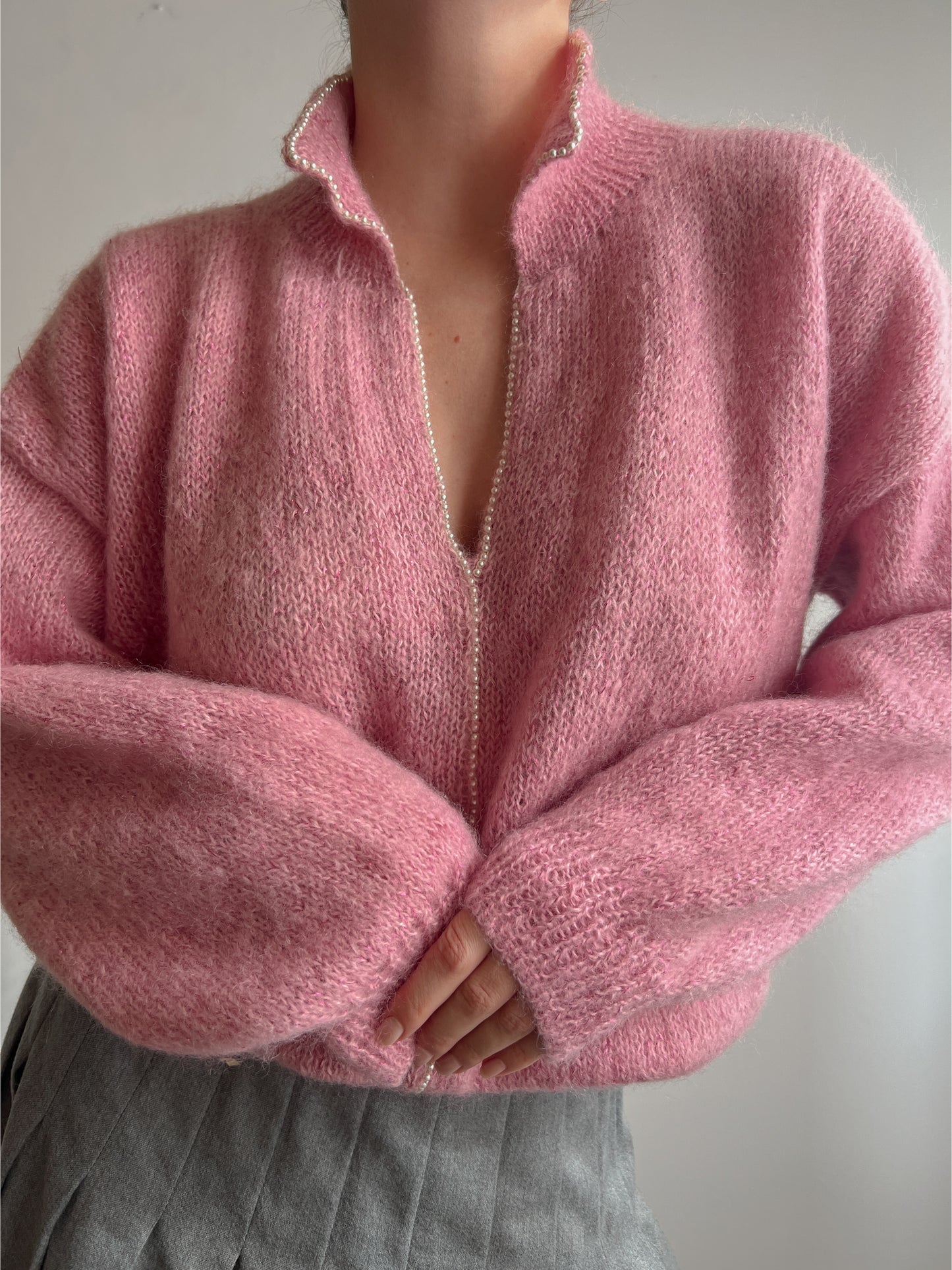 Pure wool pink pull