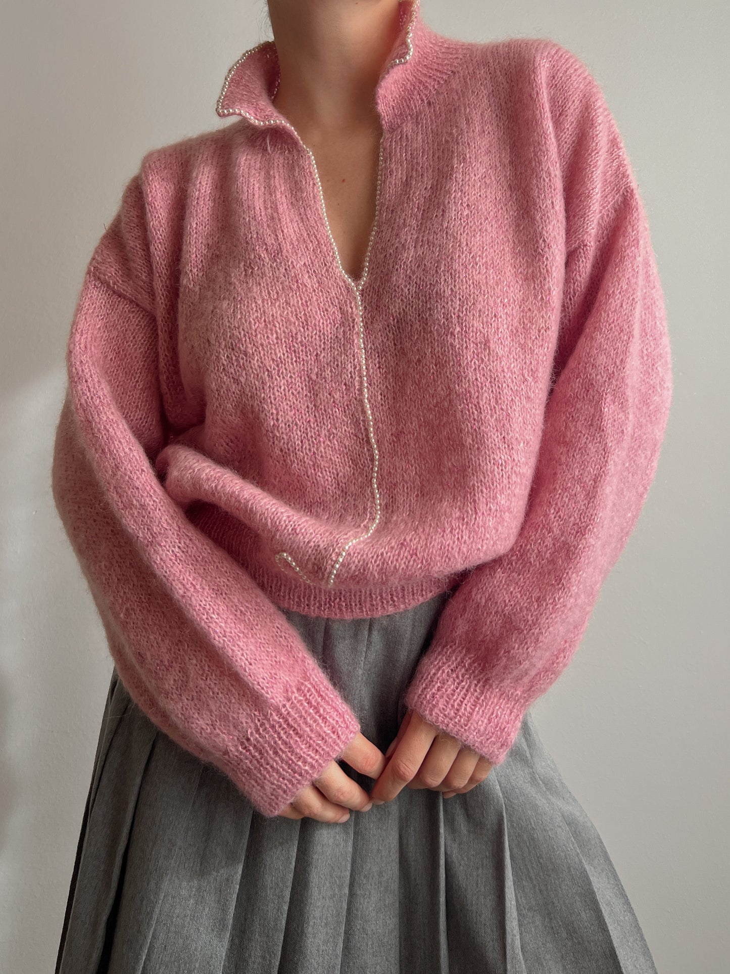 Pure wool pink pull