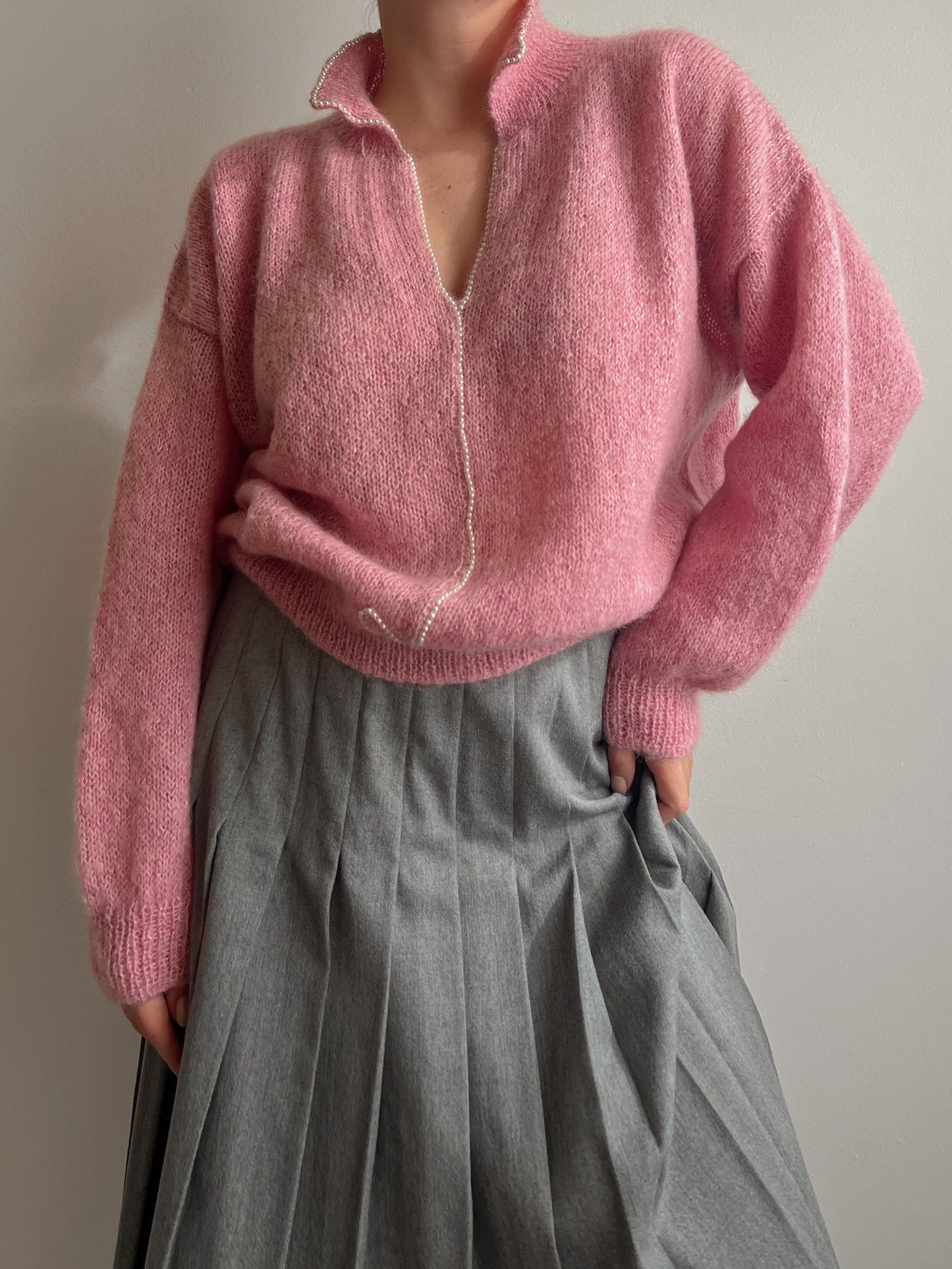 Pure wool pink pull