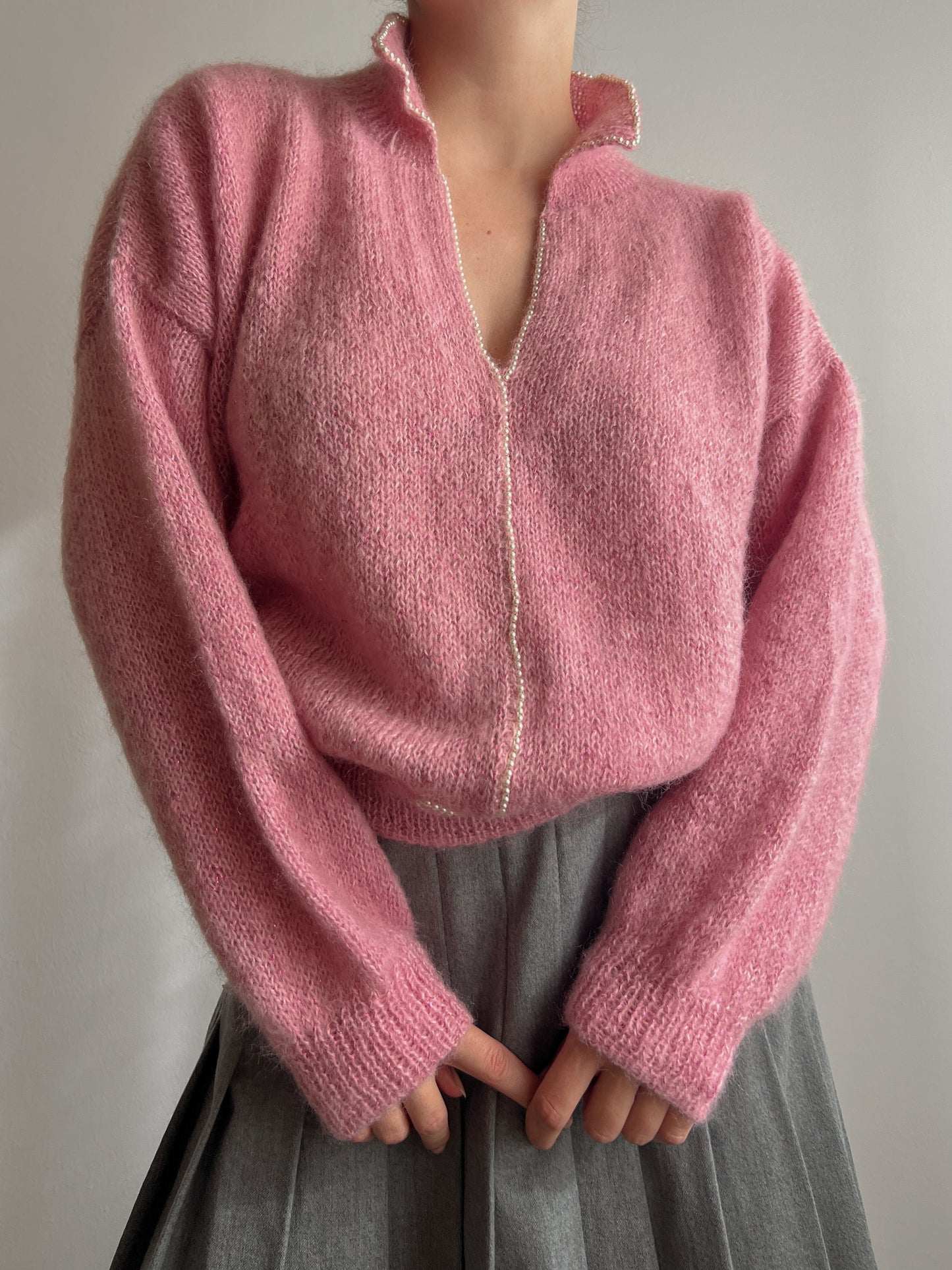 Pure wool pink pull