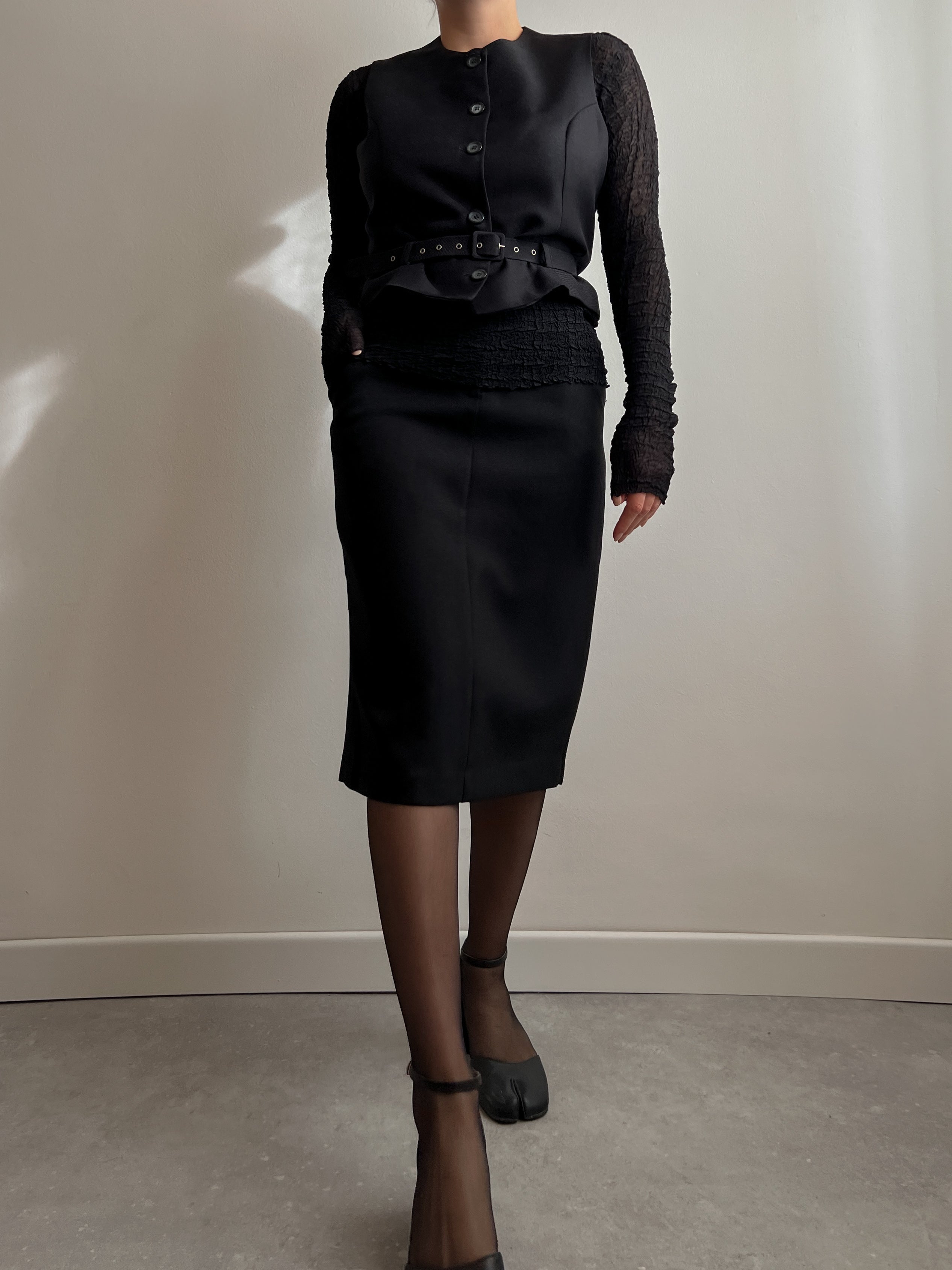 Black vest and skirt