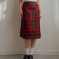 Pure wool pleated tartan skirt