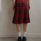 Pure wool pleated tartan skirt