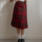 Pure wool pleated tartan skirt