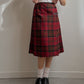 Pure wool pleated tartan skirt