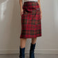 Pure wool pleated tartan skirt