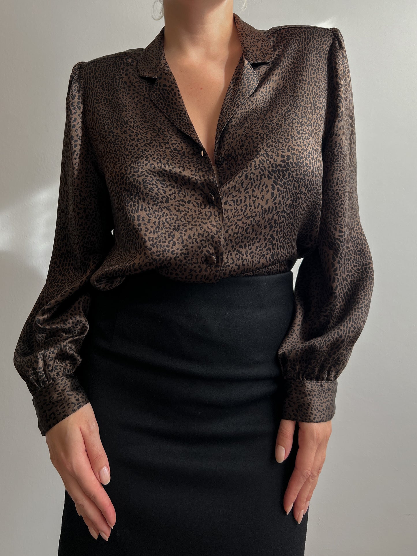 Pure silk animalier shirt