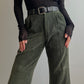 Pure velvet green pleatedpants