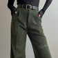 Pure velvet green pleatedpants