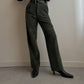 Pure velvet green pleatedpants