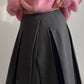 Pure wool pleated grey skirt