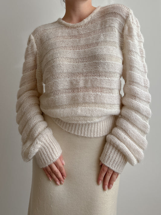 Wool and viscose ivory pull