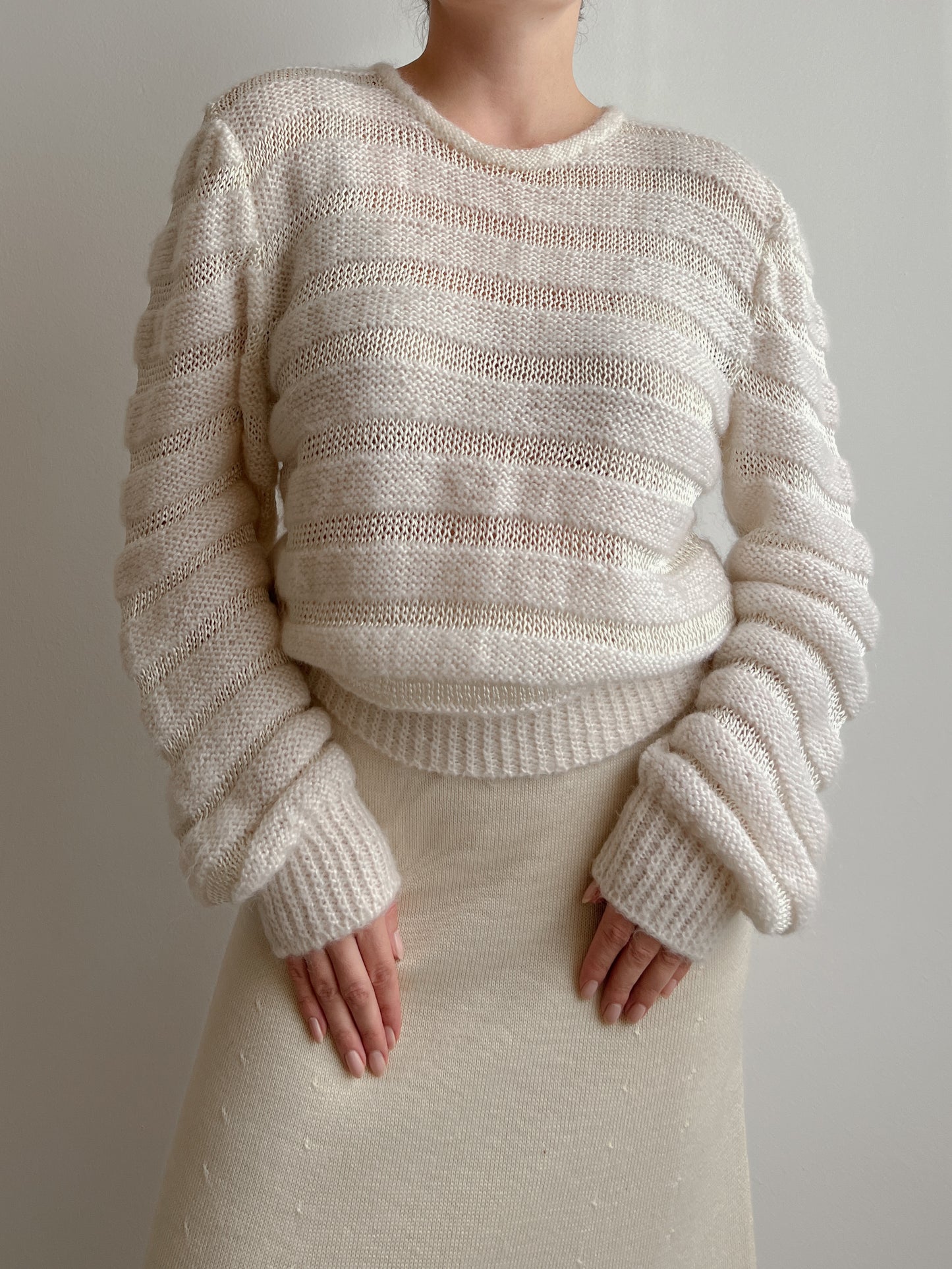 Wool and viscose ivory pull