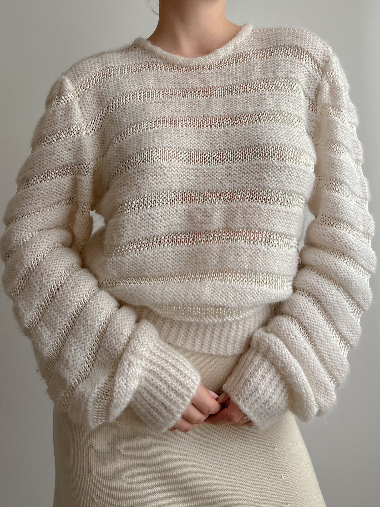 Wool and viscose ivory pull