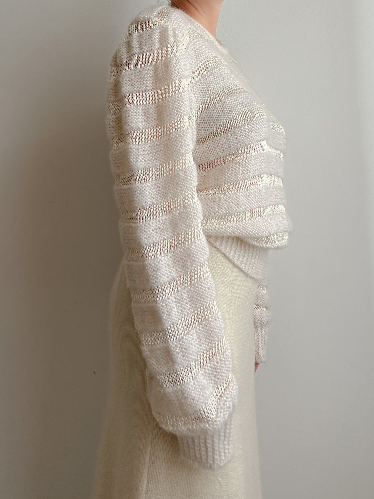 Wool and viscose ivory pull