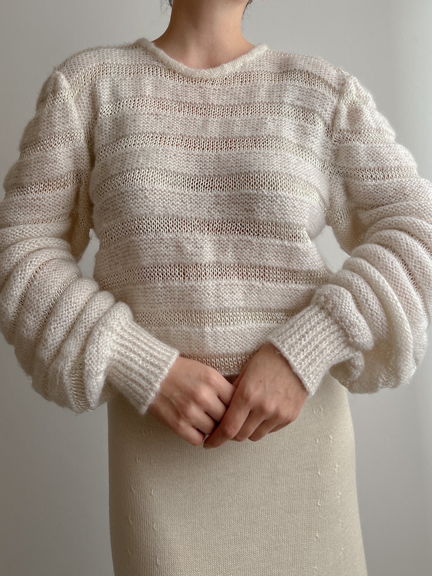 Wool and viscose ivory pull