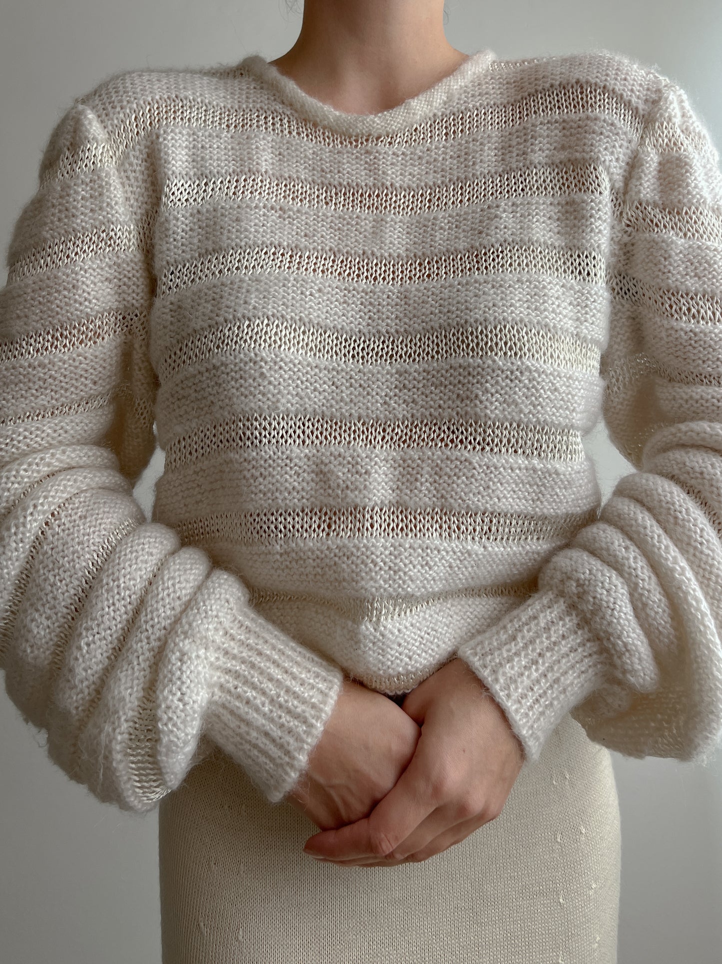 Wool and viscose ivory pull