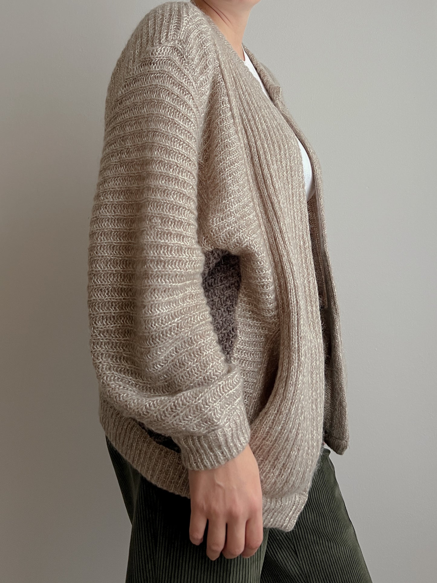 Pure wool sand cardigan