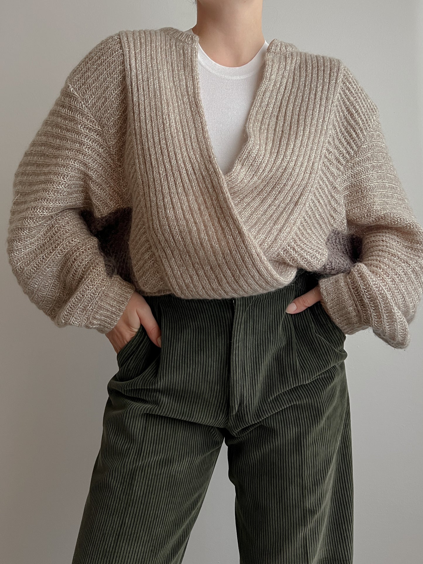 Pure wool sand cardigan