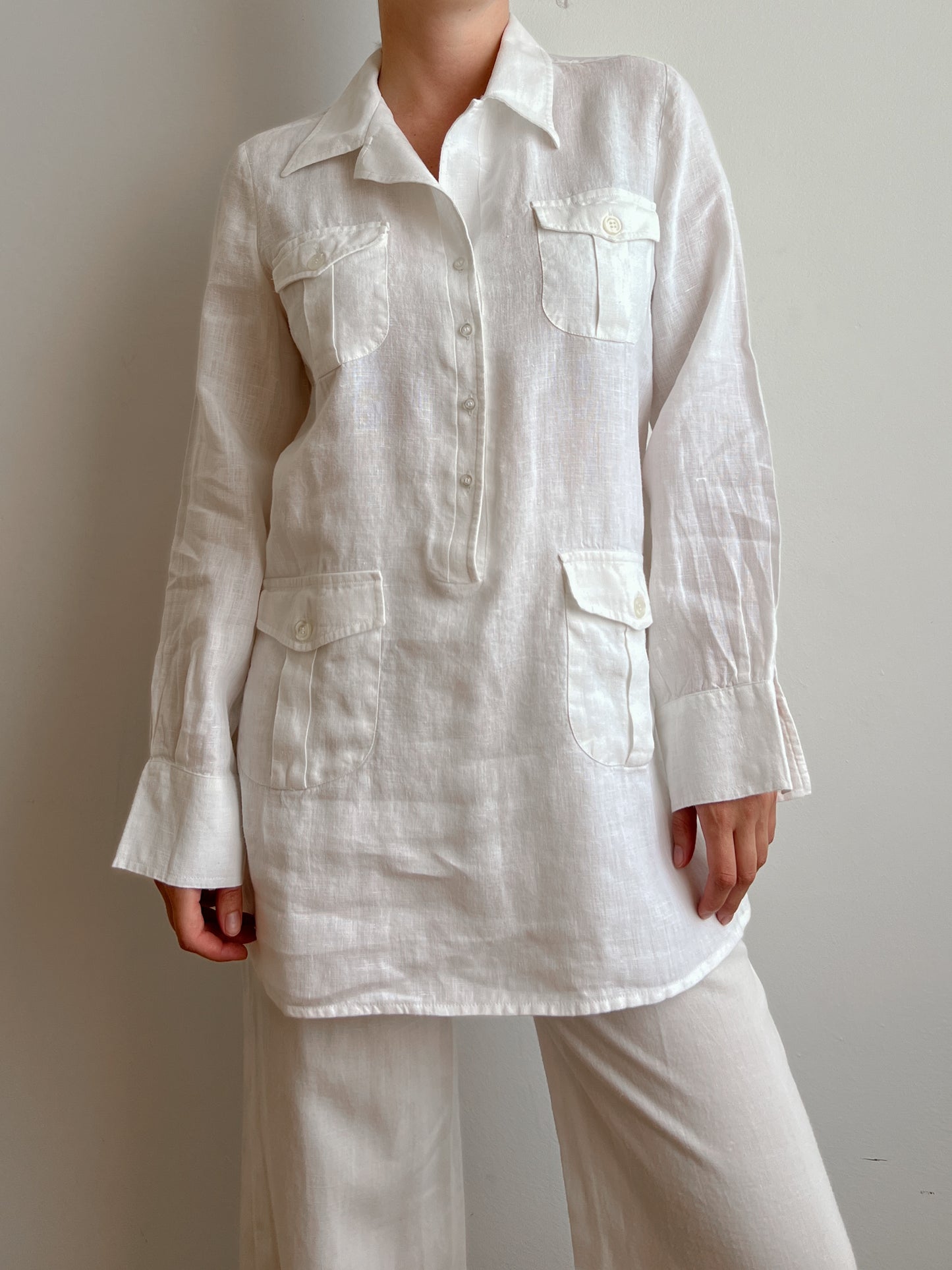 Pure linen white shirt