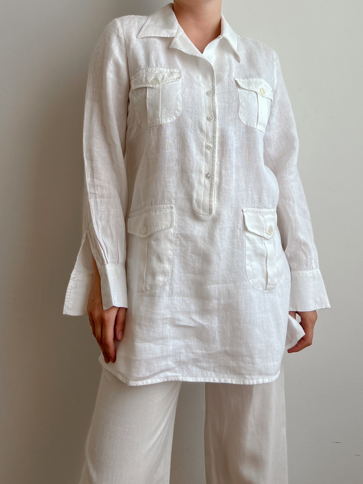 Pure linen white shirt