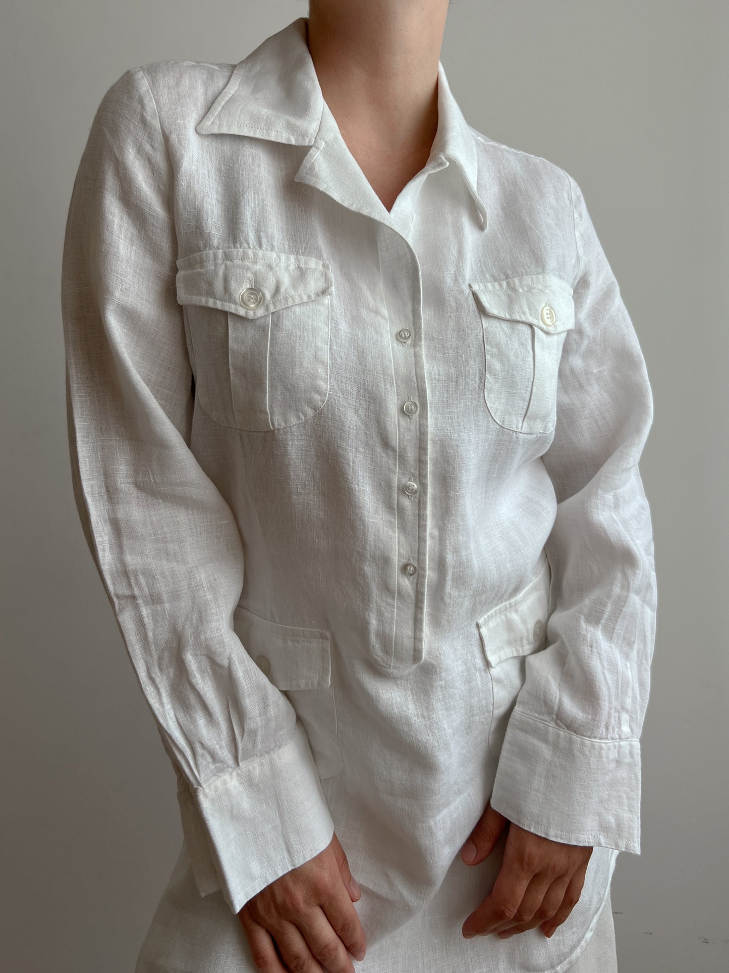 Pure linen white shirt