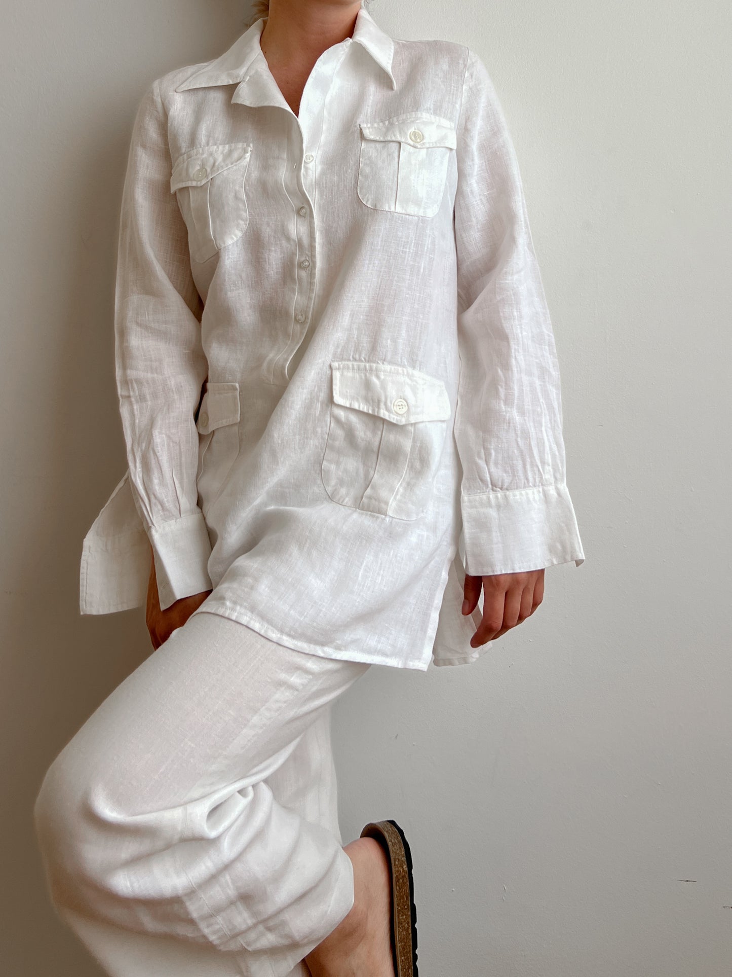 Pure linen white shirt