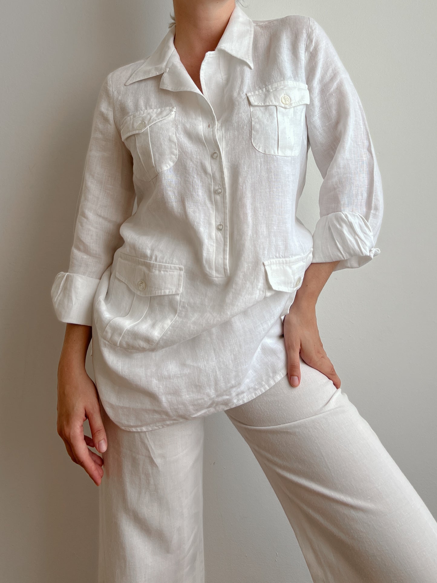 Pure linen white shirt