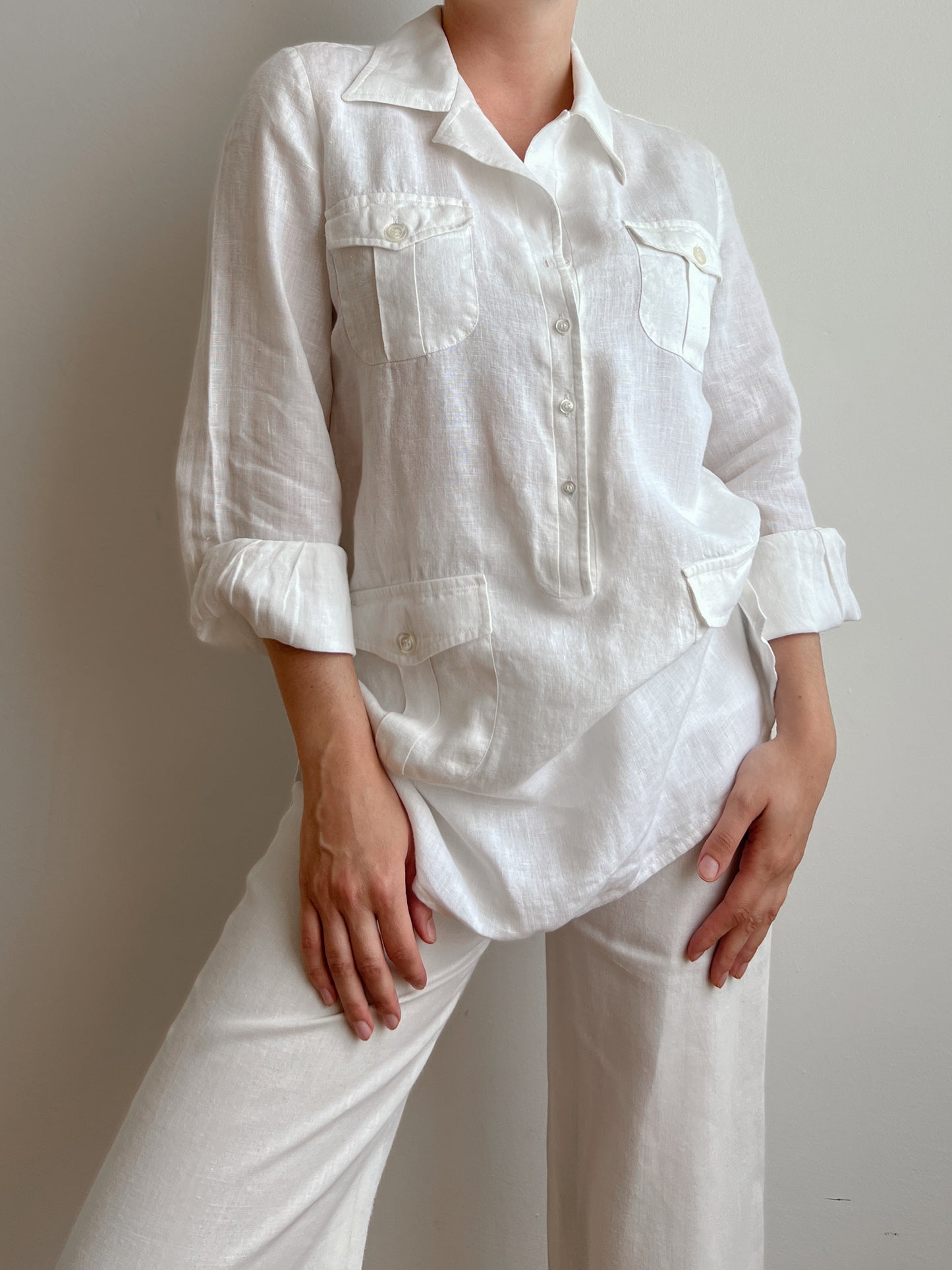 Pure linen white shirt