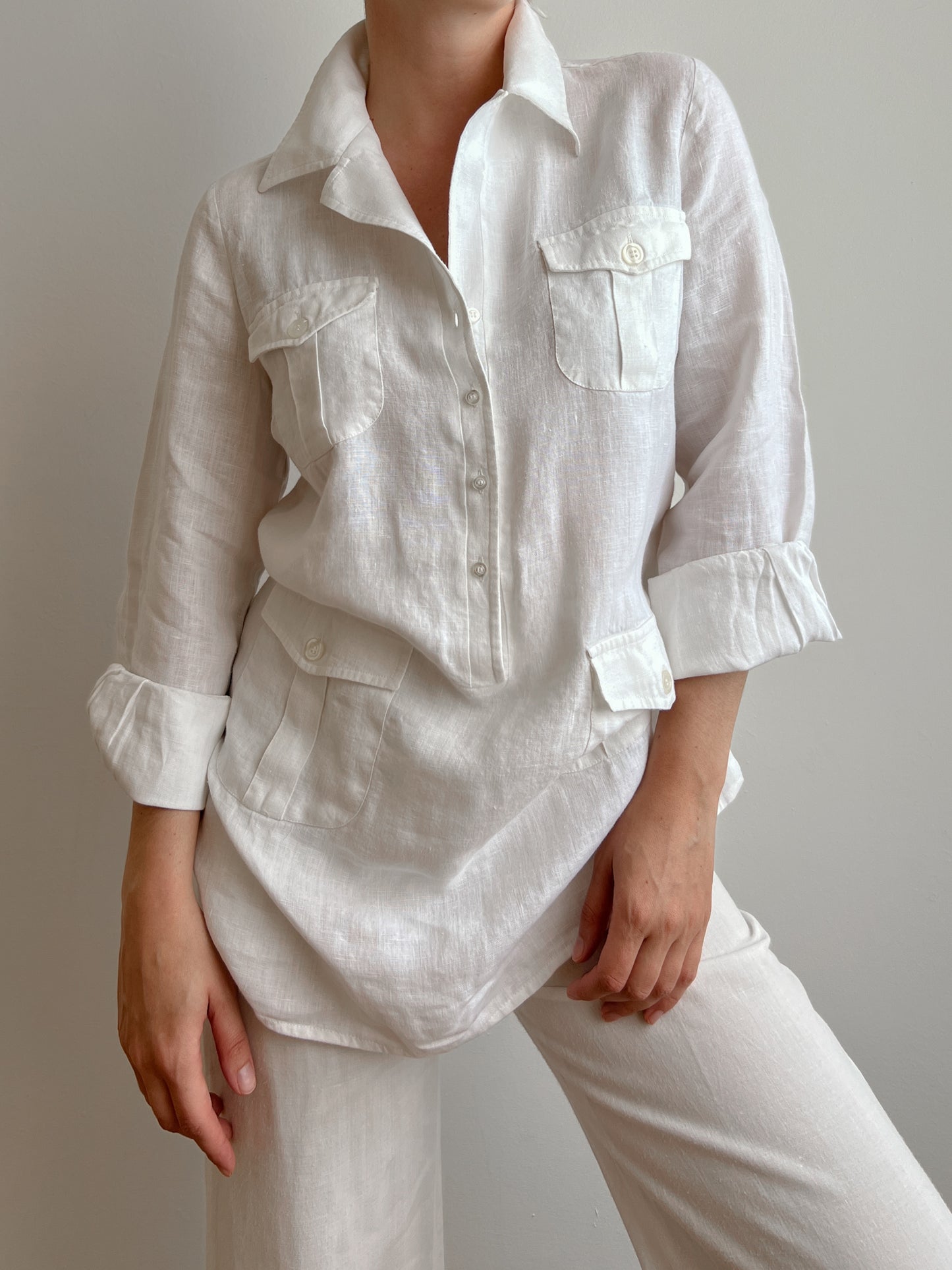 Pure linen white shirt