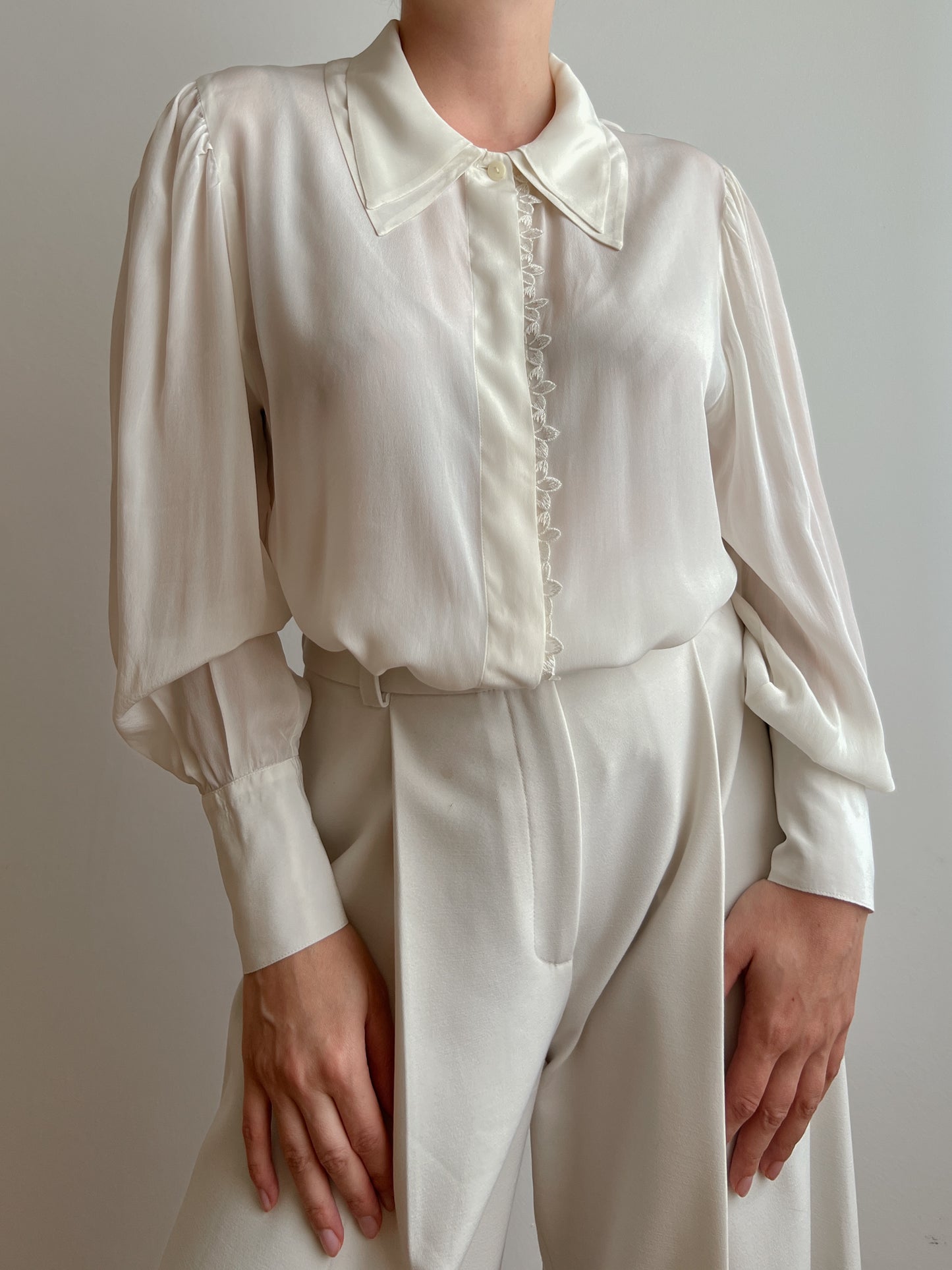 Silk blend ivory shirt